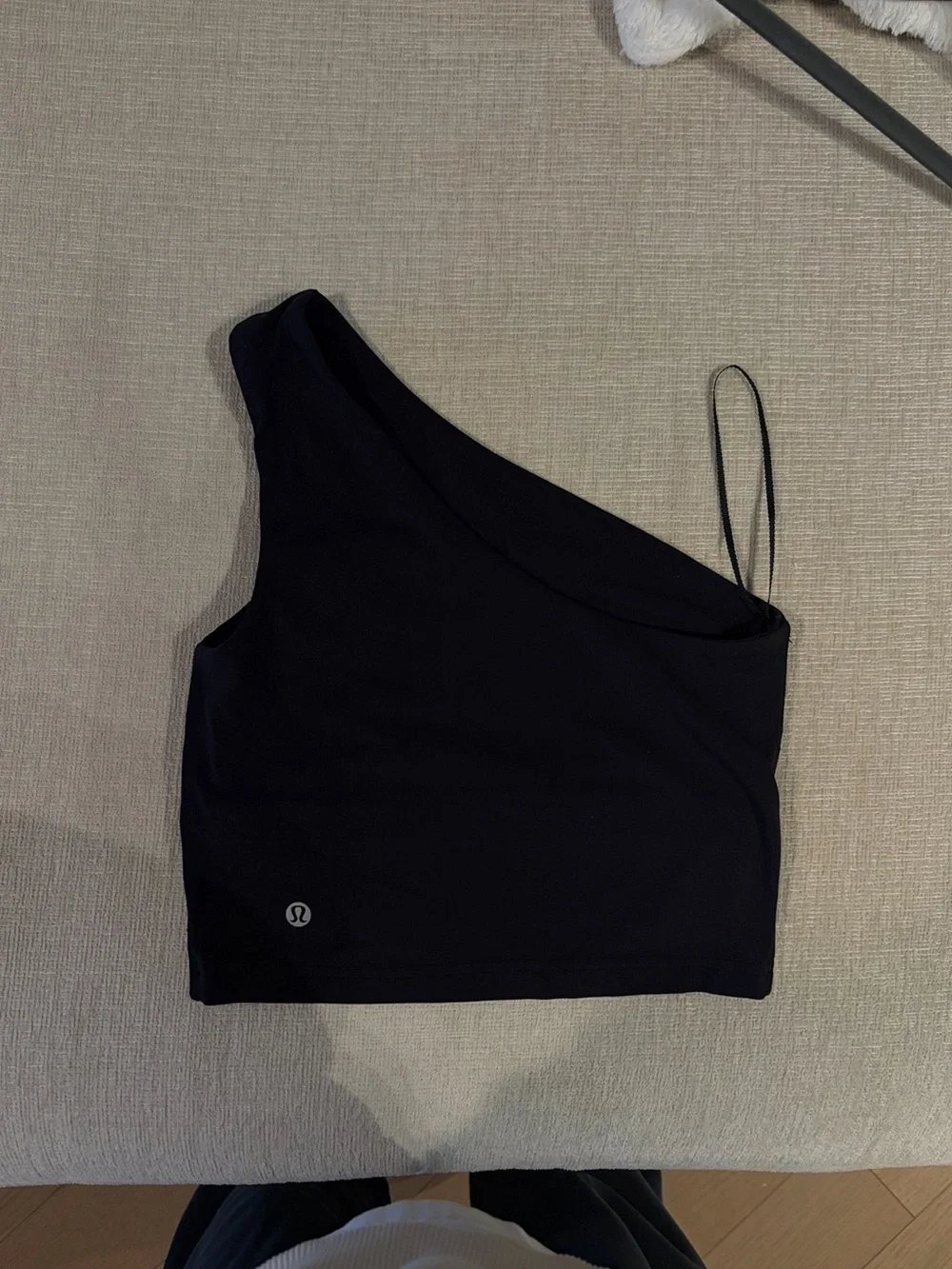 Lululemon Align Asymmetrical Tank Top Black One Shoulder Cropped Nulu Bra Size 2